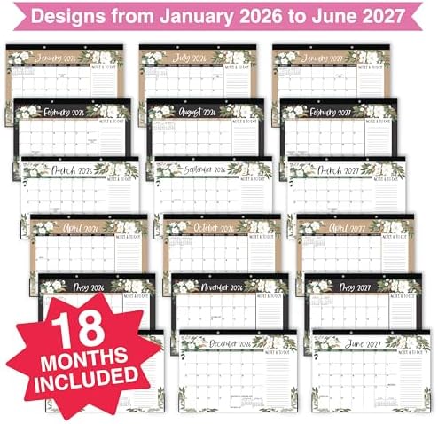 Large Desk Calendar 2026 - Desktop Calendar 2026-2027 - Image 3