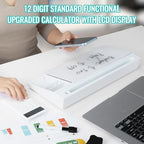 Desktop Glass Whiteboard with Calculator, Dry Erase White Board, Computer Pad Keyboard Stand with to-do List Memo, Desk Organizers with Accessories for Office, Home and School - Image 7