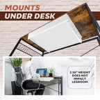 Large 23.6 Inch White Under Desk Drawer Slide Out, Great For The Office, Home And Workspace. Pencil & Undermount Pull Out Under Counter Workbench Attachable Drawer, Made Of Carbon Steel - Image 6