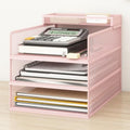 Natwind 3-Tier Stackable Metal Mesh Letter Paper Tray Organizer,Pink by Natwind