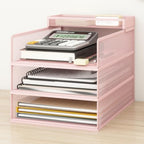 Natwind 3-Tier Stackable Metal Mesh Letter Paper Tray Organizer,Pink by Natwind