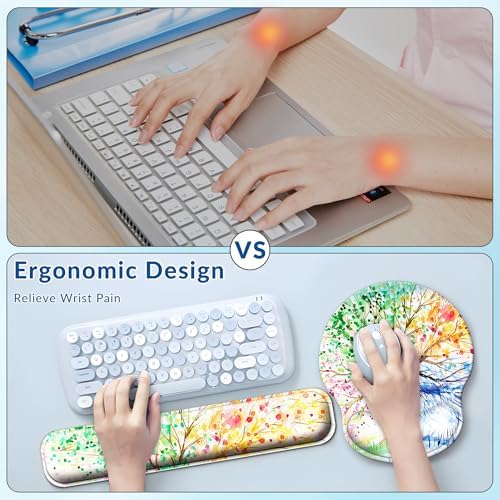 Desk Mat Set Keyboard and Mouse Pad with Wrist Rest Support - Image 6