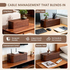 Large Acacia Wood Cable Management Box - Cord Hider&Organizer for TV Wires - Image 5