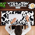 Keyboard Wrist Rest and Mouse Pad with Wrist Support Set Ergonomic Coaster,Memory Foam,Easy Typing Pain Relief,Large XL Desk Mat 31.5"x 11.8",Cute Cow Print - Image 4