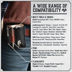 Made in USA Leather EDC Pouch | Leather Multitool Sheath/Holster for Men | Belt Clip/Pocket Organizer for Leatherman, Gerber & SOG Multitools | Knife/Multi Tool & Flashlight & Pen Holder - Image 2