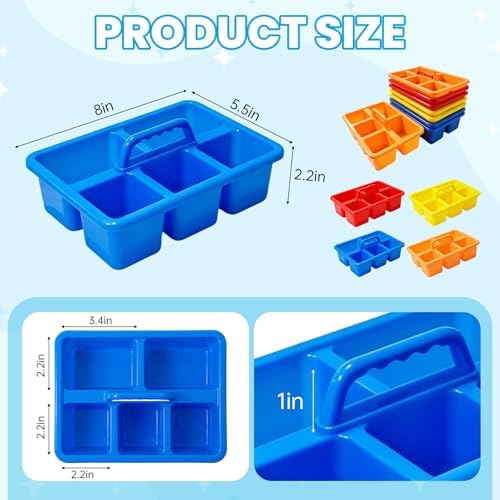 8 PCS Classroom Caddy, Supply Cleaning Caddy for Classroom, 8”×5.7”×3” - Image 2