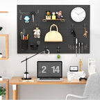 Peg Board Kit, Includes Pegboard and Accessories,with Hooks and Bins,Peg Board Wall Organizer for Office,Ornaments Display,Crafts Organization (66, Black) - Image 6