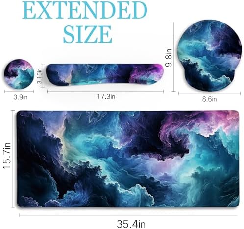 LIMKRIAN Galaxy Mouse Pad Large Desk Matt for Desktop, 4 in1 XXL Mousepad - Image 4