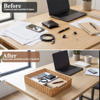 2 Pcs Rattan Letter Tray for A4 File, Woven Desk Organizer Tray - Image 6