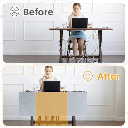 3-Pack Clamp-On Desk Dividers, 24 x 24 and 24 x 48 Inch, Light Gray - Image 5