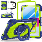 Case for iPad (A16) 11th/10th Generation 11/10.9 Inch 2025/2022, Ubearkk for iPad a16 case with Screen Protector, 360 Degree Rotating Stand Shoulder Strap Pencil Holder,Navy Green by Ubearkk