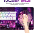 Gaming Mouse Pad, Large Desk Mat, Cute Desk Pad, 4in1 XXL Mousepad + Keyboard Wrist Rest+Mouse Wrist Rest+Coaster Set with Ergonomic Desk Pad for Home Office Table Computer, Purple Anime Neon - Image 4