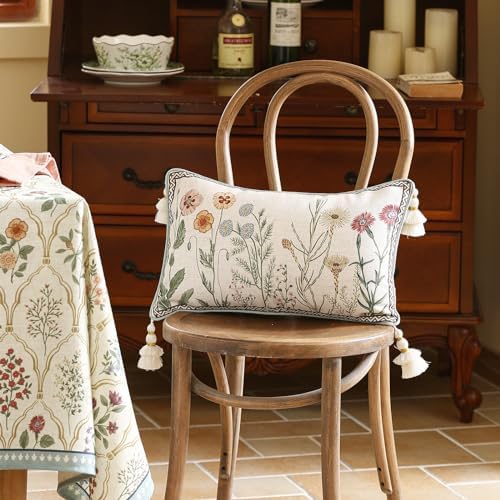 ISAENNE Designer Linen Throw Pillow Cover,Set of 2,20"x12"-Serenity D - Image 7
