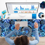 Keyboard Wrist Rest+Mouse Wrist Pad+Desk Pad Set,Memory Foam Ergonomic Easy Typing Pain Relief for Computer Laptop Office Home - Mandala - Image 2