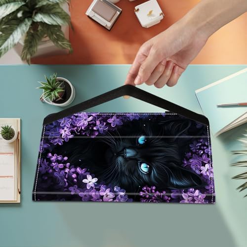 Case for Samsung Galaxy Tab S11 Ultra 14.6 Inch 2025(SM-X930/X936B),Card Slot PU Leather TPU Case Pen Holder Auto Wake Sleep,Cute Flower Cat - Image 2