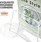 Acrylic Magazine File Holder with Carrying Handle, 5 Vertical Compartments Desk File Organizer, Clear File Sorter for Office, Magazines, Books, B5 Size - Image 6