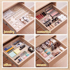 Novabright 2 Pack Acrylic Shallow Drawer Organizer with Removable Dividers 12" x 12" x 1.2" Clear Desk Drawer Organizer Tray for Shallow Drawers Makeup Brushes Cosmetics Office Supplies Non-slip Pads - Image 6