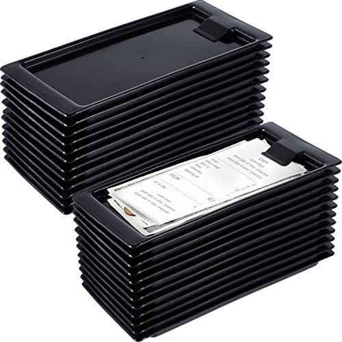 Black Check Holders, Check Presenters for Restaurants, Trays Guest, Tip Trays Waitress, Bill Holder Guest for Restaurants, Bars, Hotels(24 Pieces) by CHENGU