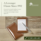 Levenger Pocket Briefcase Leather Pocket Notepad 3x5 Index Card Holder Organizer, Saddle - Image 3