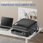 Tamfile Fireproof Document Box with Lock, Large Hard File Organizer, Black - Image 5