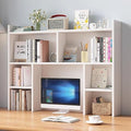 Desk Hutch Dorm,Wooden Desktop Bookshelf,Computer Desktop Storage Hutch,Multipurpose Desktop Hutch, Multi Units Organizer Bookshelf,Desktop Display Rack for Office,Dorm,Home(43.3*35.4*7.8inch, White) by Unknown