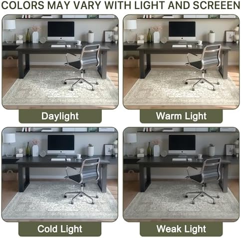 36"x60" Office Chair Mat for Hardwood Floor, Non-Slip Washable Mint - Image 6