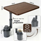 Car Desk for Laptop, 360° Swivel Height-Adjustable Cup Holder Laptop Mount - Image 3