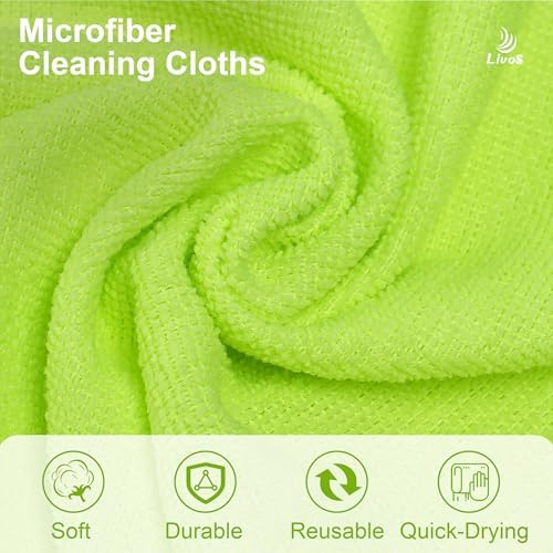 LIVOS Microfiber Cleaning Cloth Roll - 80 Pack, Reusable Paper Towels Green Tear Away, Microfiber Towels for Car, Super Absorbent Lint Free Cleaning Rags for House, Kitchen, Window-11.5"x11.5" - Image 3