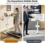 35" Glass Mobile Standing Desk, Foldable Desktop for Storage - Image 5