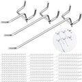 Hicarer 200 Pcs Stainless Steel Pegboard Hooks Multiple Sizes Fit 1/4" or 1/8" Pegboard Ideal for Garage Tool Organization, Wall Storage(2 Inch, 4 Inch, 6 Inch) by Hicarer