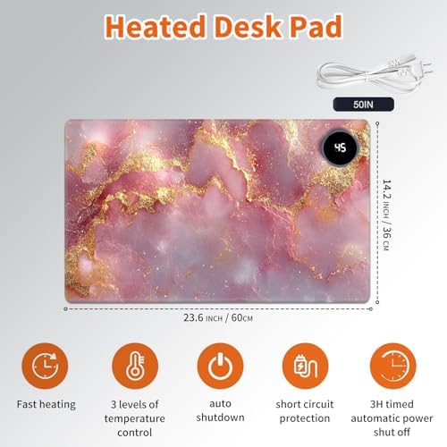 Heated Desk Pad & Mouse Pad, 3 Heat Levels, 3-Hour Auto Shut-Off - Image 2
