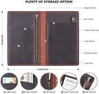 Server Book Organizer with Zipper Pocket, Genuine Leather Restaurant Guest Check Presenters Card Holder for Waitress, Waiter Accessories Fit Server Apron - Coffee - Image 3