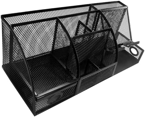 Mesh Desk Organizer Set Office Accessories - Desk Organization with multiple compartments for Desk Supplies, Desk Storage Organizer, Desktop Organizer with drawers, Desk Organizers and Accessories by Unknown