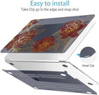 Mektron for 2026/2025/2024/2023 MacBook Air 15 INCH M5 A3448 /M4 A3241 /M3 A3114 /M2 A2941 Case, Printed Plastic Hard Shell Cover with 15.3" Liquid Retina Display Touch ID, Golden Rose - Image 5