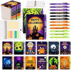 Halloween Notebooks with Pens Bulk, 24 Sets, 5.5 x 4.7 In, Neon by Culudea