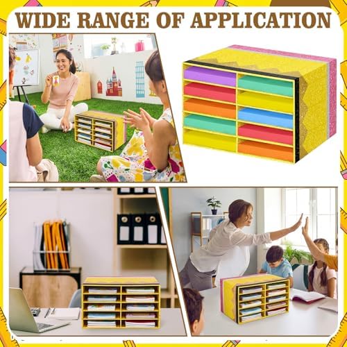 Colingmill 2 Pcs Pencil Classroom Paper Storage Organizer 19x12inch - Image 6