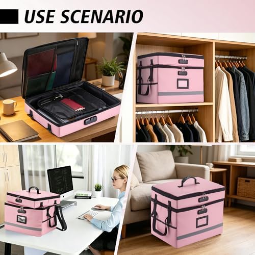 EXLIFBAG Fireproof File Organizer with Lock, 2 Layer - Image 7