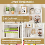 Desk Hutch with 6 Shelves and Adjustable Shelf for 32 Inch Monitor - Image 4