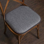 Sweet Home Collection Chair Cushion Memory Foam Pads with Ties Honeycomb Pattern Slip Non Skid Rubber Back Rounded Square 16" x 16" Seat Cover, 6 Pack, Cameron Black Gray (Chair Pads with Ties) - Image 3