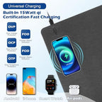 Wireless Charging Desk Mat,Mouse Pad, Black-L, 32 * 16inch - Image 4