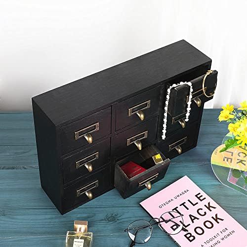 Apothecary Drawers Apothecary Cabinet with Drawers, Black - Image 5