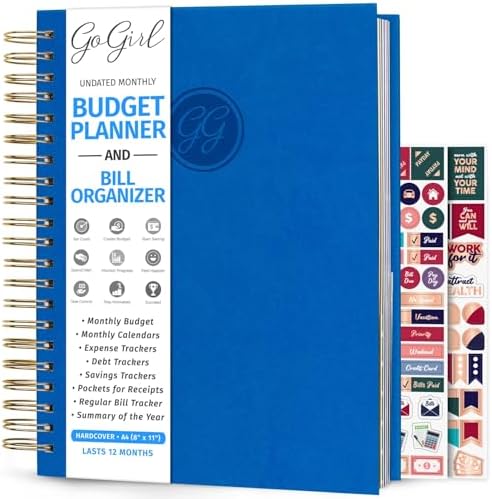 GoGirl Budget Planner & Monthly Bill Organizer with Pockets, Blue by GoGirlPlanner