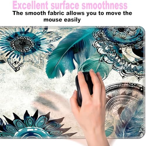 Keyboard Wrist Rest Set,Memory Foam Wrist Support Mouse Pad,31.5"x11.8" Desk Mat for Comfortable Typing & Pain Relief,Non-Slip Base for Office & Home Use - Abstract Flower - Image 5