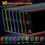 Gimars RGB Gaming Mouse Pad,15W Wireless Charging Mousepad with 10 Light Modes, Large Mousepad with Premium Smooth Surface, Non-Slip Mouse Mat for Gaming, Desk, PC,Office, 31.5x11.8x0.16inch - Image 3