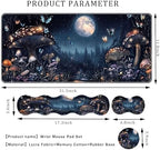 Keyboard Wrist Rest Set,Memory Foam Wrist Support Mouse Pad,31.5"x11.8" Desk Mat for Comfortable Typing & Pain Relief,Non-Slip Base for Office & Home Use - Mushroom Butterfly - Image 2