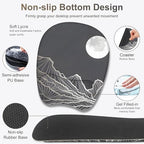 Large Mouse Pad, Keyboard Wrist Rest Set, Ergonomic Mouse Pad with Wrist Support, Desk Mat with Stitched Edges + Coaster, Extended Desk Pad Waterproof Desk Mat for Home Office Game I Moon and Valley - Image 5