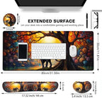 Large Gaming Mouse Pad+ Keyboard Wrist Rest Set, Ergonomics Memory Foam Mouse Mat Wrist Rest Support, Waterproof Extended Mousepad 31.5x11.8in, Colorful Tree of Life and Elephant Desk Pad - Image 6