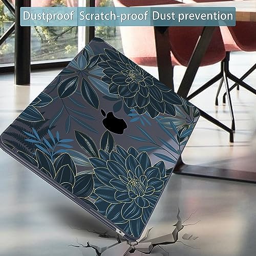 Mektron for 2026/2025/2024/2023 MacBook Air 15 INCH M5 A3448 /M4 A3241 /M3 A3114 /M2 A2941 Case, Printed Plastic Hard Shell Cover with 15.3" Liquid Retina Display Touch ID, Dahlia Flower C035 - Image 6