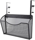 Fockety Desk Side Storage, No Drill Steel Under Desk Storage Laptop Holder, Mesh Hanging Desk Organizer, Clamp On Desk Shelf, Side Desk Organizer, Desk Storage Holder for Office and Home by Fockety