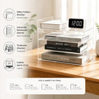 Clear Acrylic Desk Organizer – Stackable Paper Tray Office Storage - Image 6